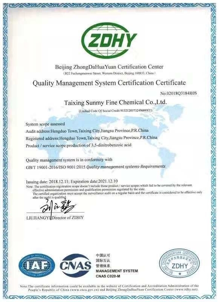 Китай ASIACHEM I&amp;E (JIANGSU) CO., LTD Сертификаты